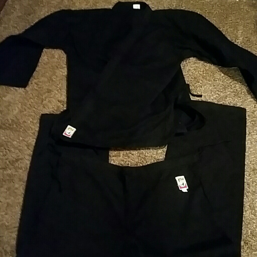 A black karate suit shirt
